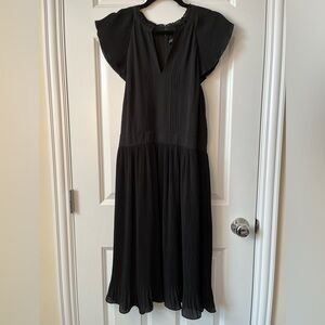White House Black Market Cap Sleeve Pleated Midi Dress